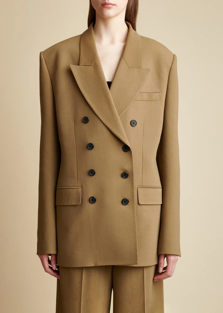 The Tanner Blazer in Flax | Khaite