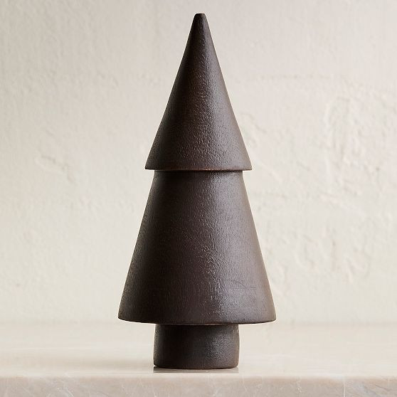 Stacked Wood Tabletop Tree, Dark Walnut, Extra Small | West Elm (US)