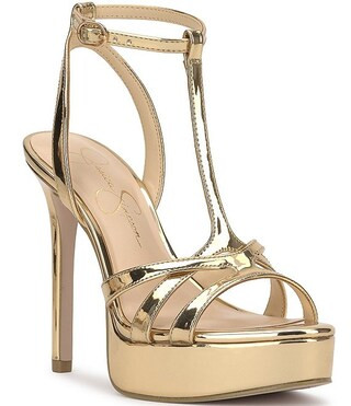 Sippete Patent T-Strap Platform Dress Sandals | Dillard's
