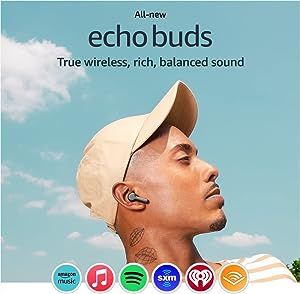 All-new Echo Buds (2023 Release) | Semi-in-ear, True Wireless Bluetooth 5.2 Earbuds with Alexa, m... | Amazon (US)