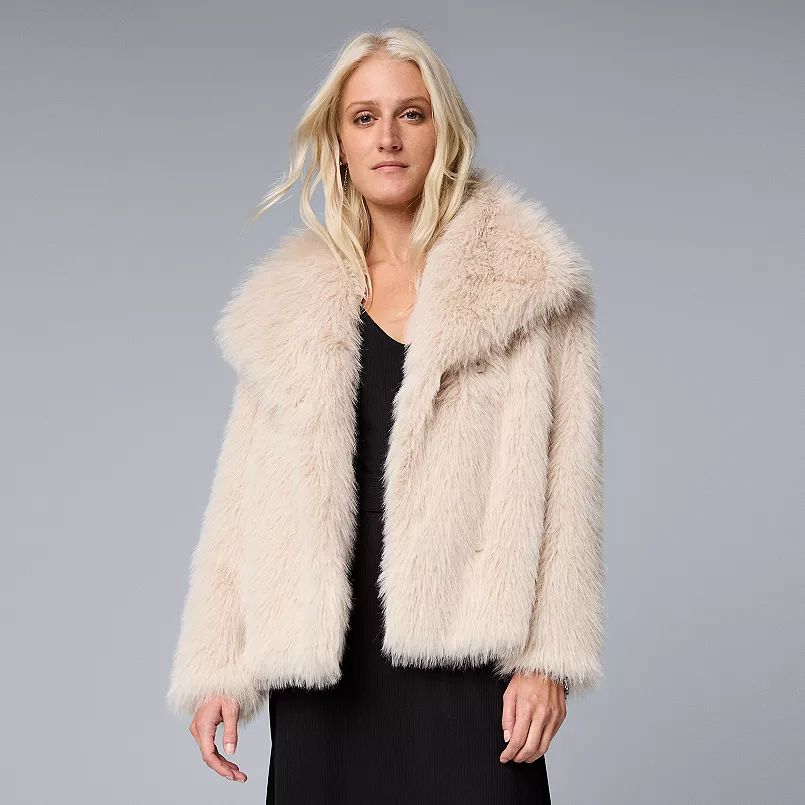 Women's Simply Vera Vera Wang Short Faux-Fur Coat | Kohl's