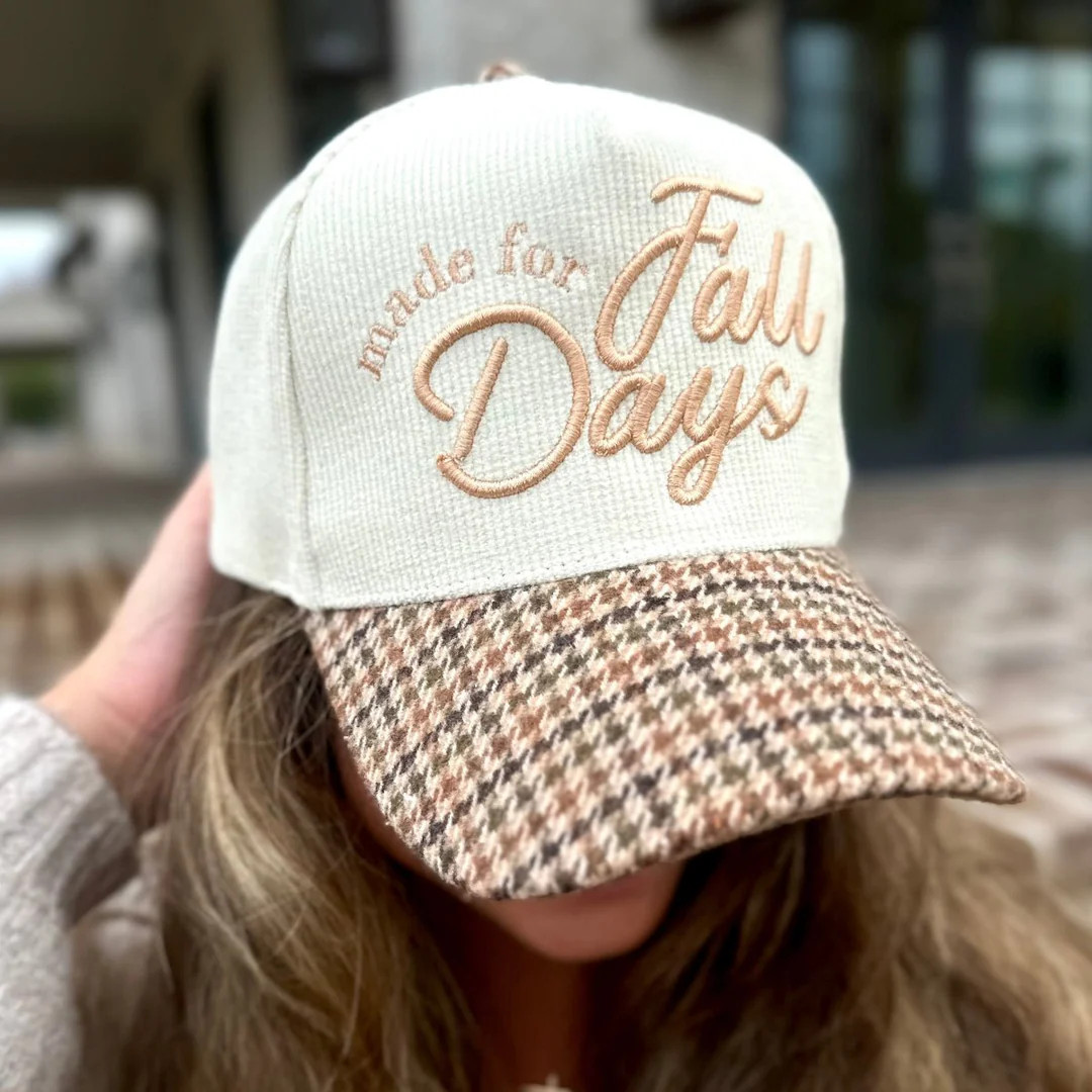 'Made For Fall Days' Plaid Brim Hat | United Monograms