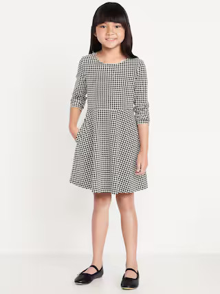 Printed Long-Sleeve Fit and Flare Dress for Girls | Old Navy (US)