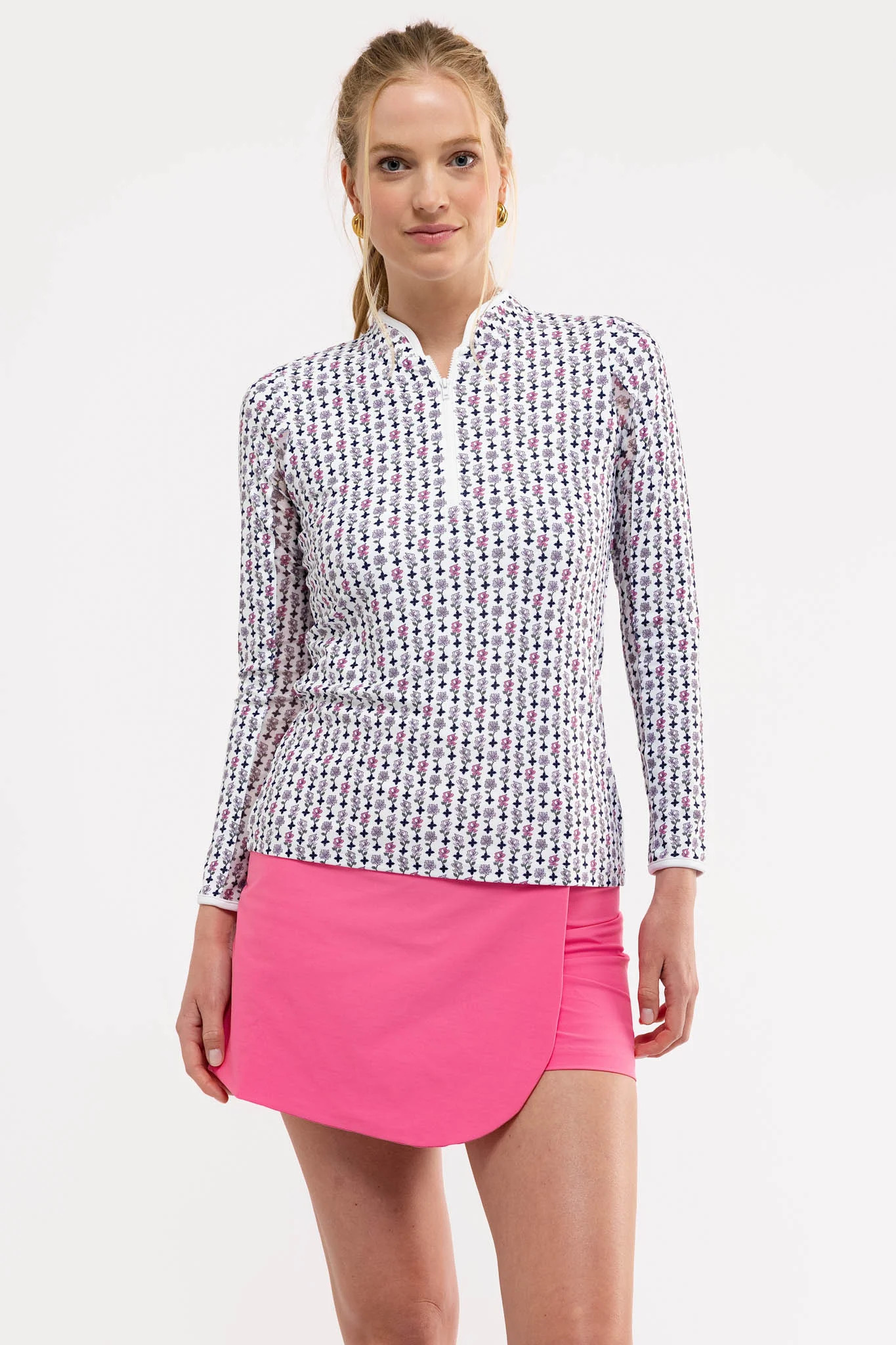 Carey Quarter Zip - Falling Petals | Smith and Quinn