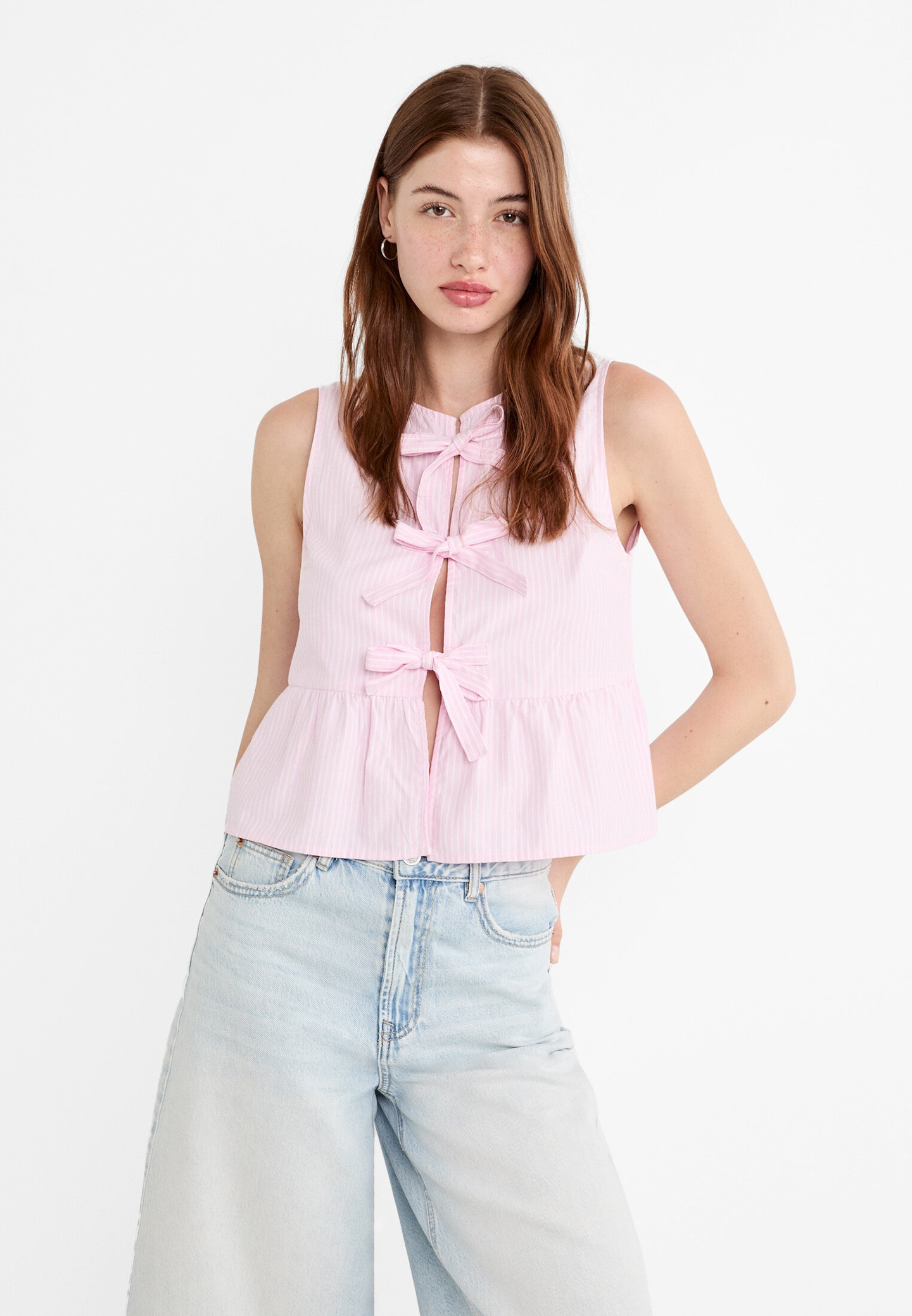 Mouwloze top met strepen | Stradivarius (NL)