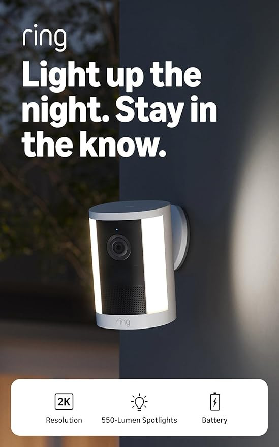 Ring Spotlight Cam, Battery (newest model), Home or business security, Wide-Angle Retinal 2K Vide... | Amazon (US)