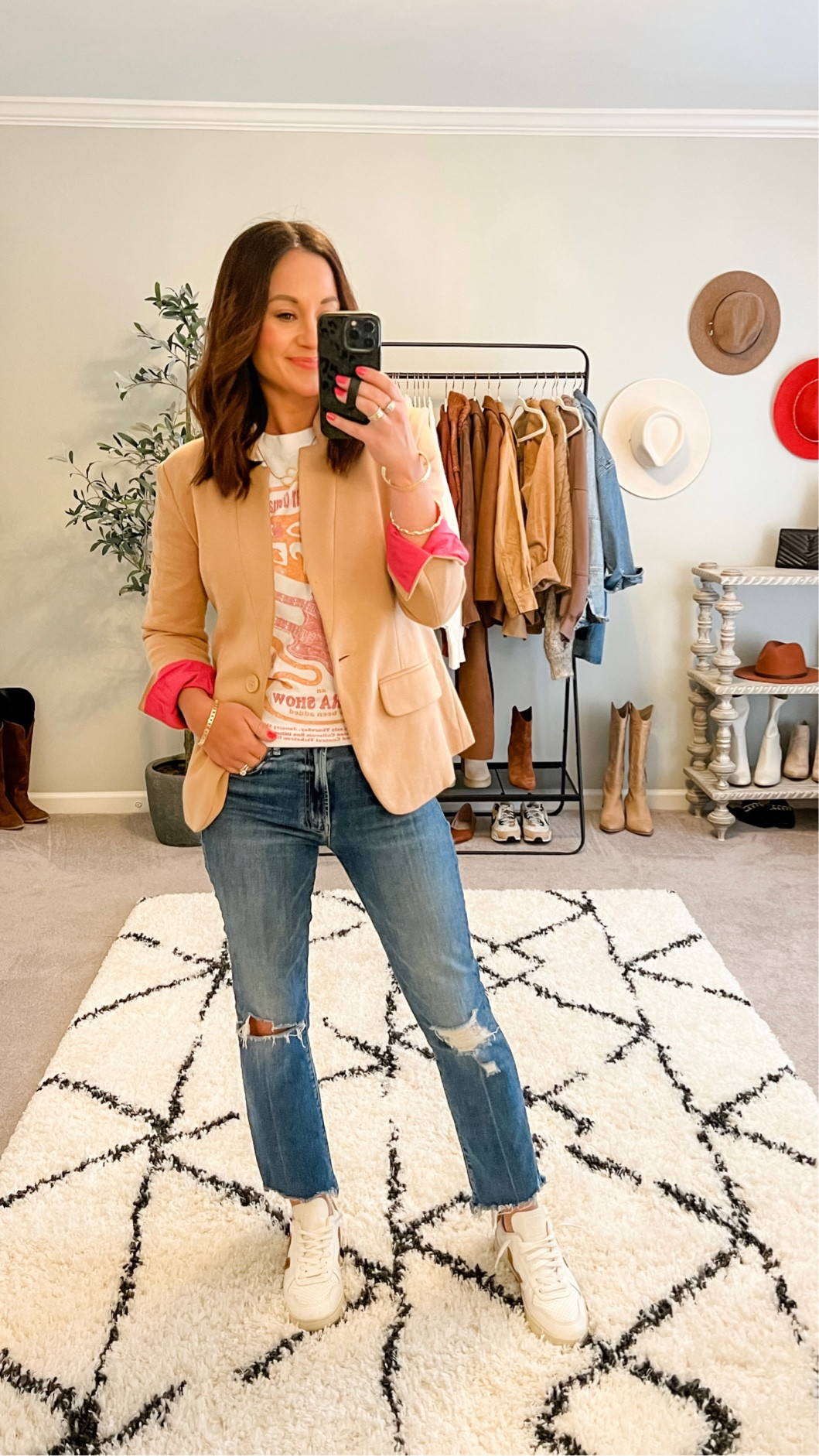 Blazer graphic tee and cropped jeans with sneakers 

#LTKSeasonal #LTKstyletip #LTKunder50