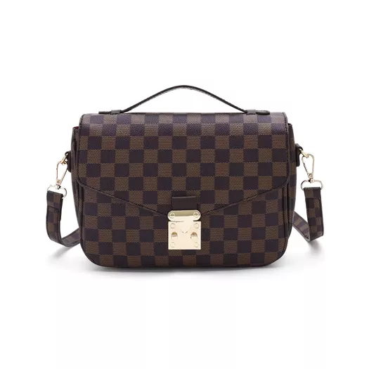 RICHPORTS Checkered Travel PU Leather Oversized Weekender Duffel