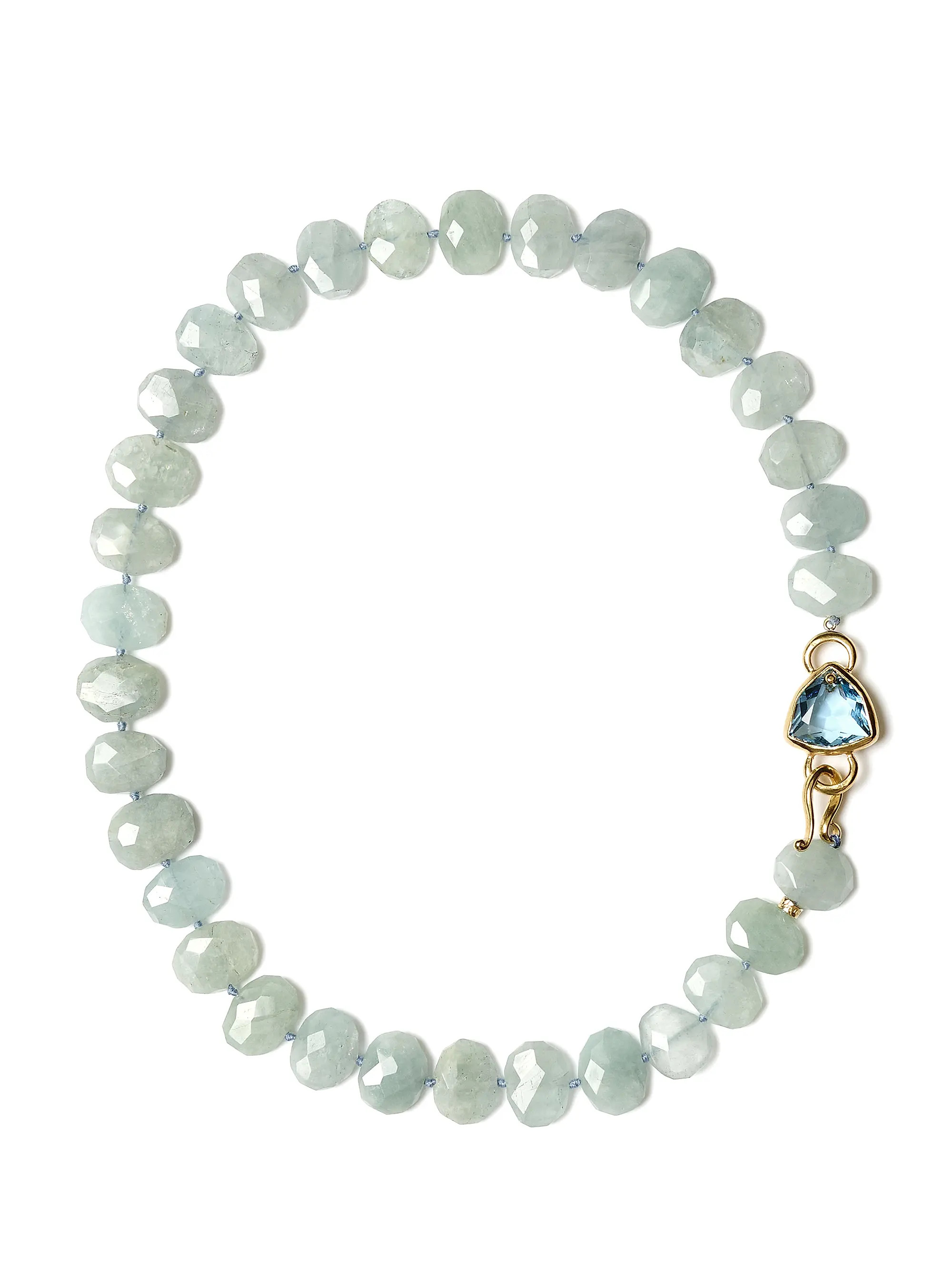 18K-Gold-Plated, Crystal & Aquamarine Beaded Necklace | Saks Fifth Avenue