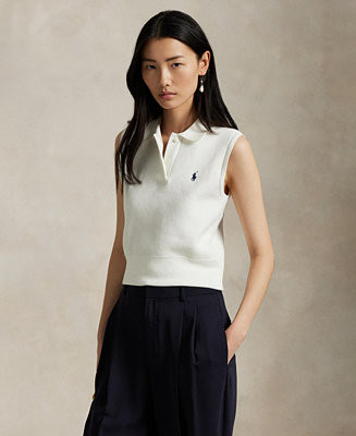 Women's Ribbed Collar Sleeveless Sweater | Macy's