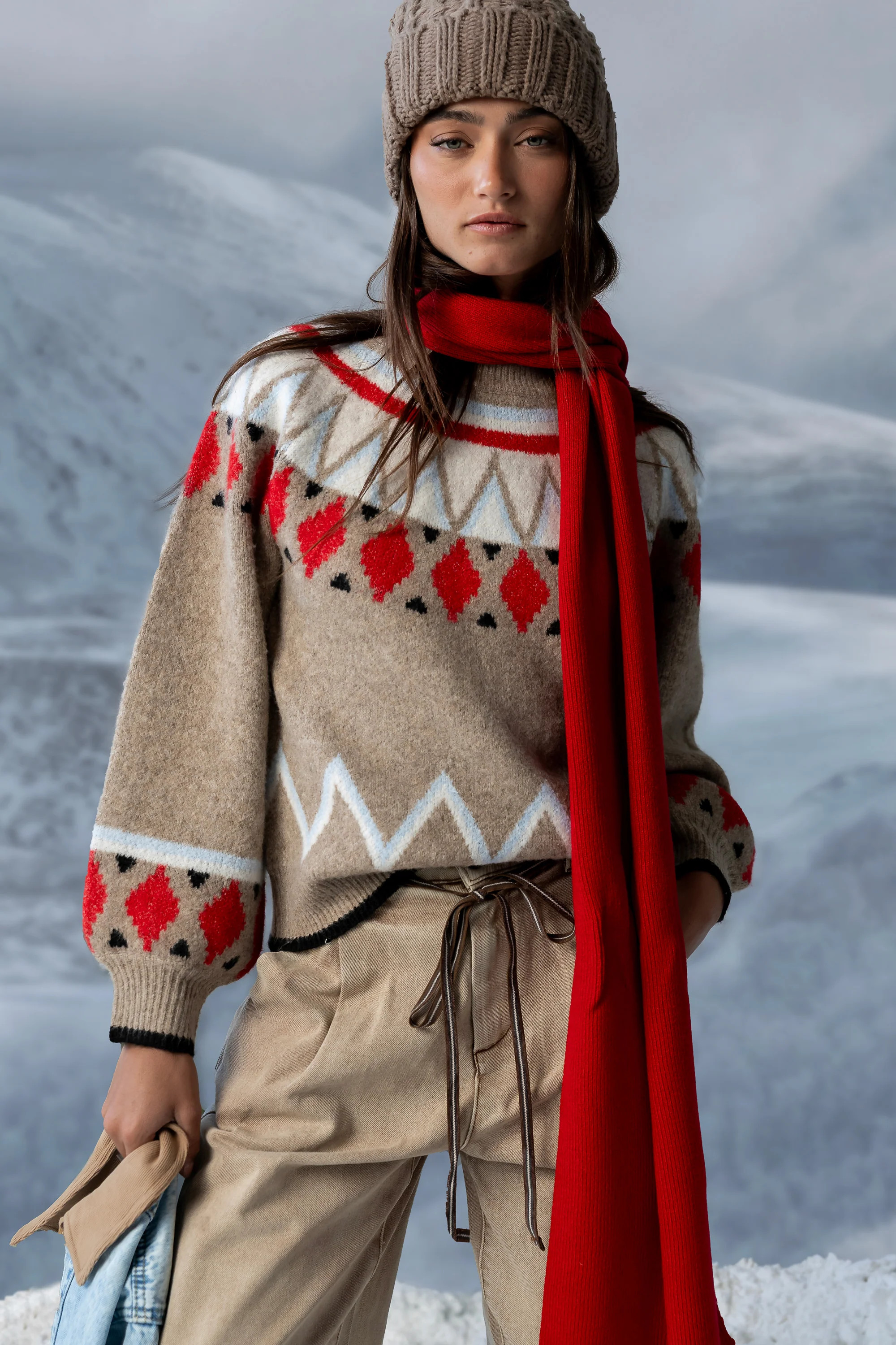 Zayne Abstract Knit Sweater | Böhme US