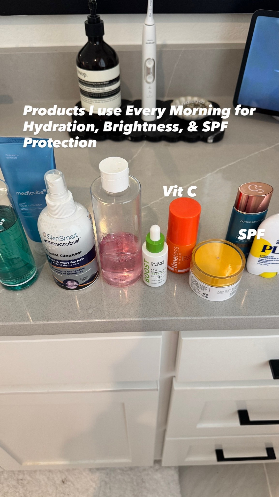 These are the products I reach for almost every morning to help keep my combination skin hydrated, bright, and protected. My routine focuses on gentle cleansing, hydration, vitamin C, and daily SPF to help support healthy-looking skin while addressing concerns like dullness, uneven texture, fine lines, and sun damage. Current favorites include Medicube cleansing products, SkinSmart Facial Spray, Paula’s Choice 10% Niacinamide Booster, Timeless Vitamin C Serum, moisturizer, Colorescience SPF, and Supergoop Play SPF (for neck & hands). If you’re looking for a simple morning skincare routine for combination skin, these are the products I continue to use and repurchase. Follow me on LTK for daily fashion, home decor & beauty finds.

#LTKSaleAlert #LTKBeauty