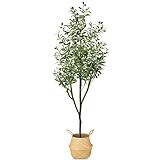 LOVMOR 6ft Artificial Olive Tree with Woven Seagrass Plant Basket and Realistic Moss ,Faux Olive Tre | Amazon (US)