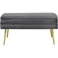 SOFT ASS Modern Velvet Storage Bench Upholstered Footrest Ottoman with Gold Metal Legs, Apply Liv... | Amazon (US)