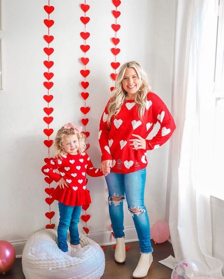 Mommy and daughter Valentine’s Day sweaters from Amazon. #mommyanddaughter #valentinesday #valentinesdayoutfit #amazonfind

#LTKFind #LTKunder50