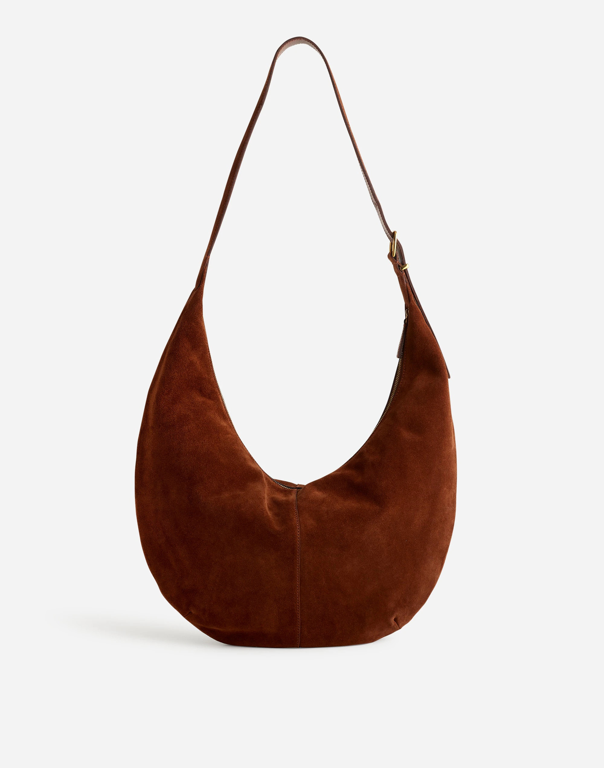 The Essential Curve Shoulder Bag in Suede | Madewell