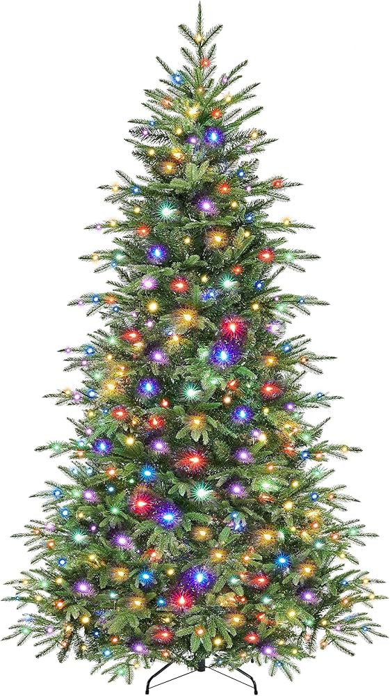 Yaheetech 7.5ft Pre-Lit Aspen Christmas Tree with 750 Multicolored LED Lights, 2136 PE & PVC Bran... | Amazon (US)