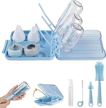 Bottle Brush Set -Baby Travel Essential-6 in 1 Bottle Cleaner Kit with Silicone Bottle Brush,Nipp... | Amazon (US)
