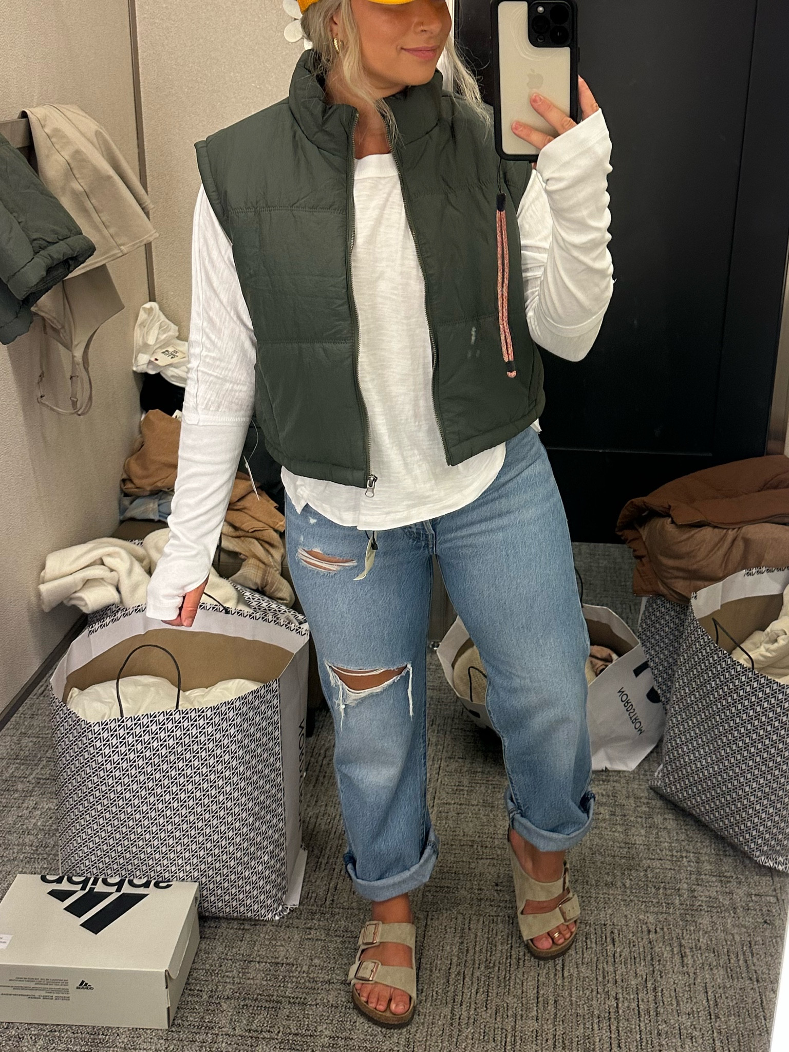 Nordstrom anniversary sale cropped vest size medium, free people long sleeve size small Levi’s jeans size 27

#LTKxNSale #LTKSeasonal #LTKsalealert