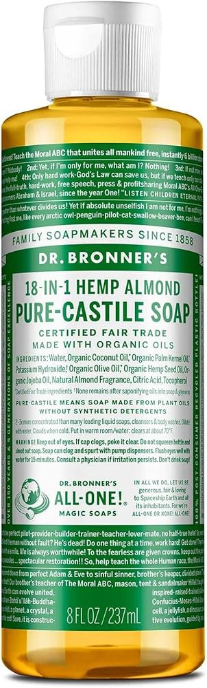 DR. BRONNER'S, CASTILE LIQ SP,OG3,ALMOND 8 Fl Oz EA 1 | Amazon (US)