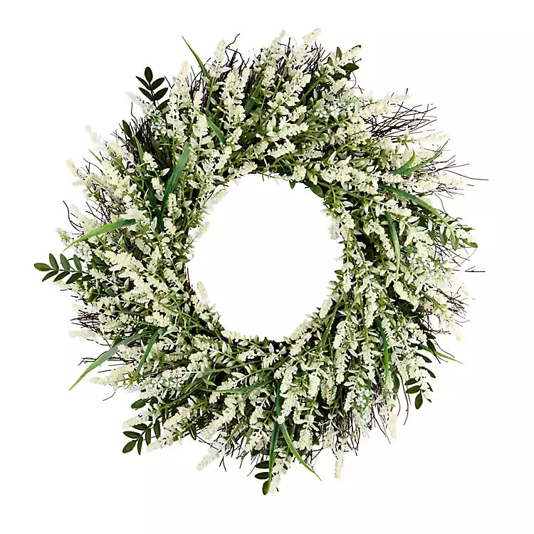 New! Cream Foam Mixed Fern and Berry Wreath | Kirklands