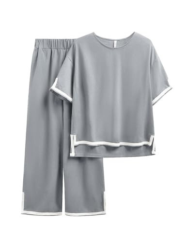 NORACORA Two Piece Matching Sets Women Linen Loungewear Set 2 Piece Casual Summer Outfits Tracksuits Comfy Pajamas | Amazon (US)