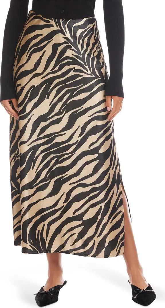 Evy Zebra Print Bias Cut Skirt | Nordstrom