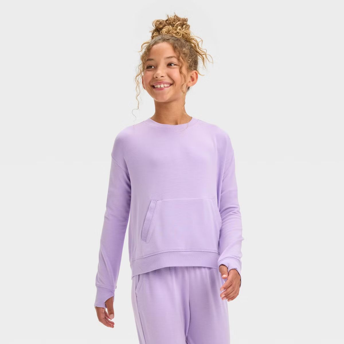 Girls' Cozy Soft Crewneck Sweatshirt - All In Motion™ | Target