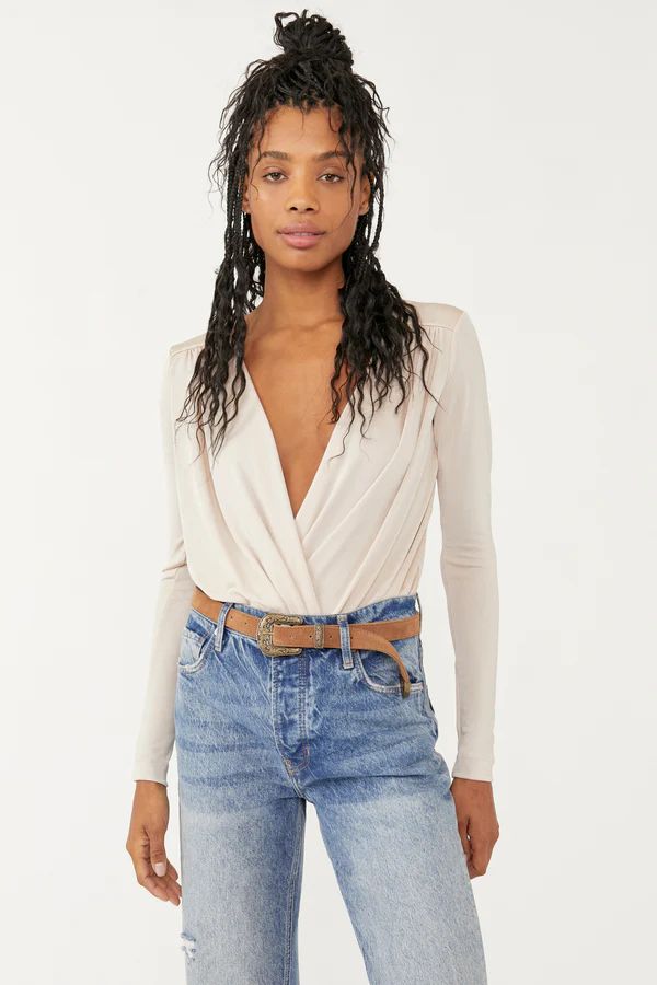 FREE PEOPLE TURNT BODYSUIT IN BLOSSOM PEARL | Indigeaux Denim Bar & Boutique