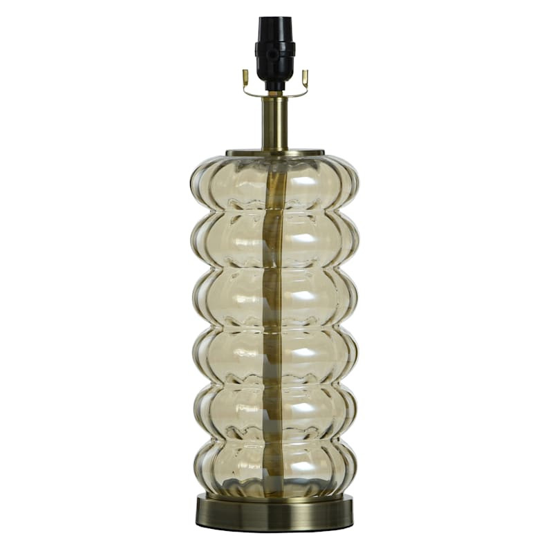 Grace Mitchell Scalloped Amber Glass Table Lamp, 18" | At Home