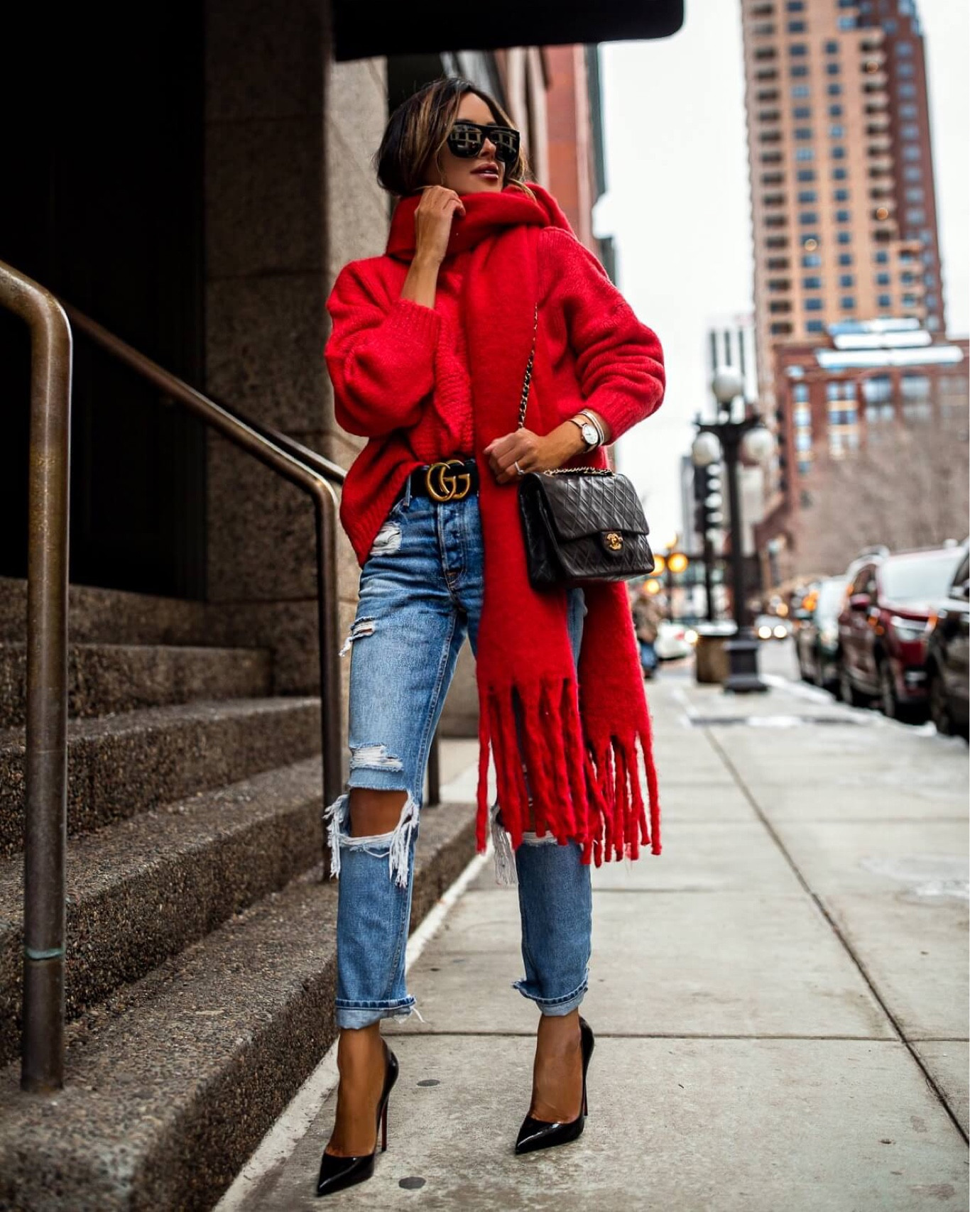 Holiday outfit on sale 
Nordstrom red scarf under $25
Casual Christmas outfit 