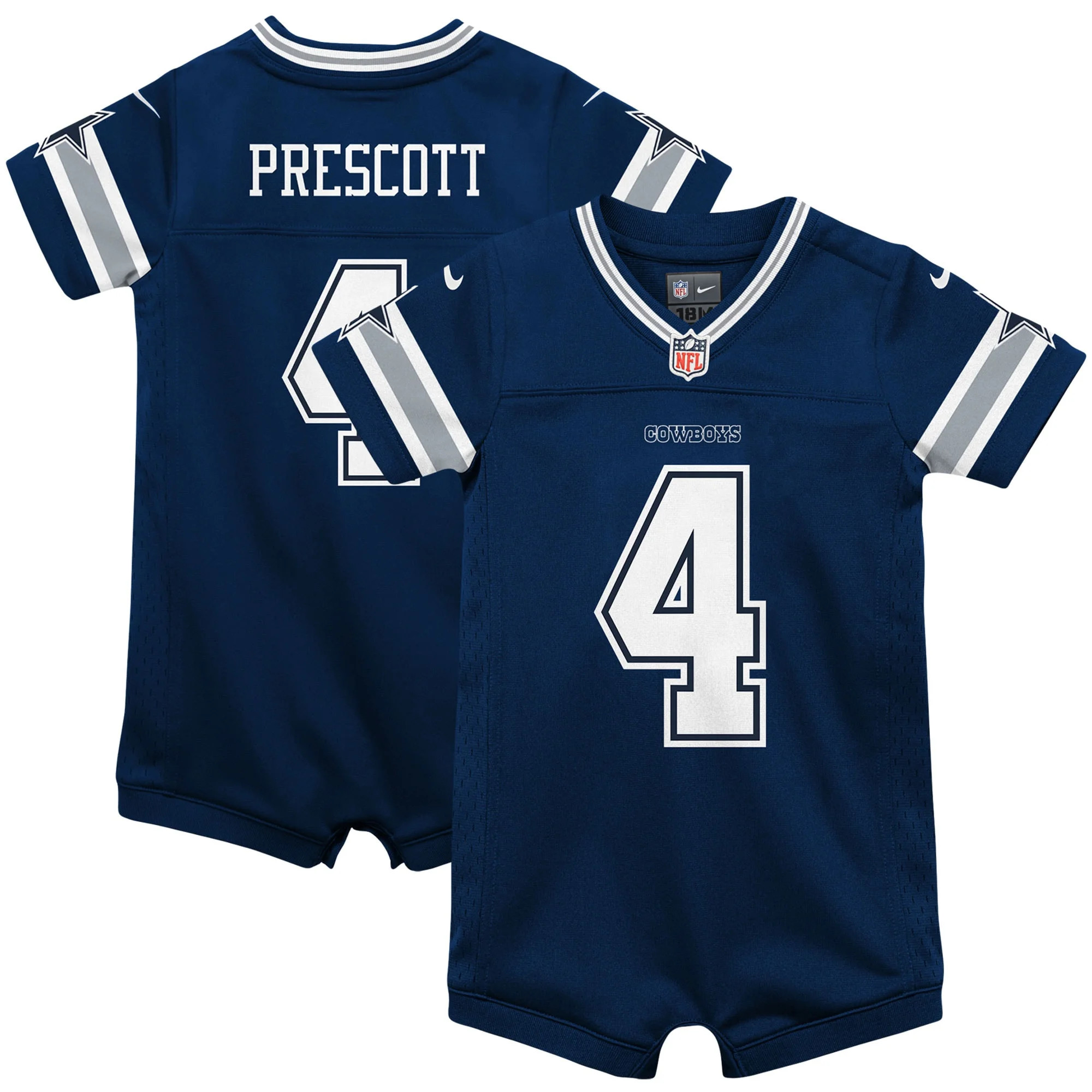Infant Nike Dak Prescott Navy Dallas Cowboys Game Jersey Romper | Walmart (US)