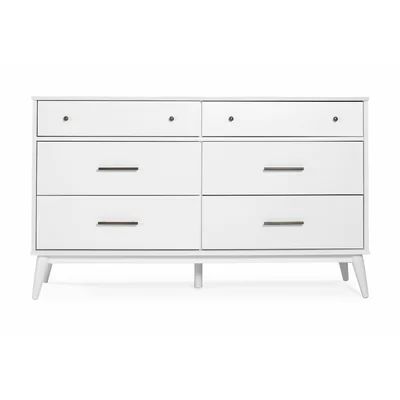 Aliyah 6 Drawer Double Dresser Color: White | Wayfair North America