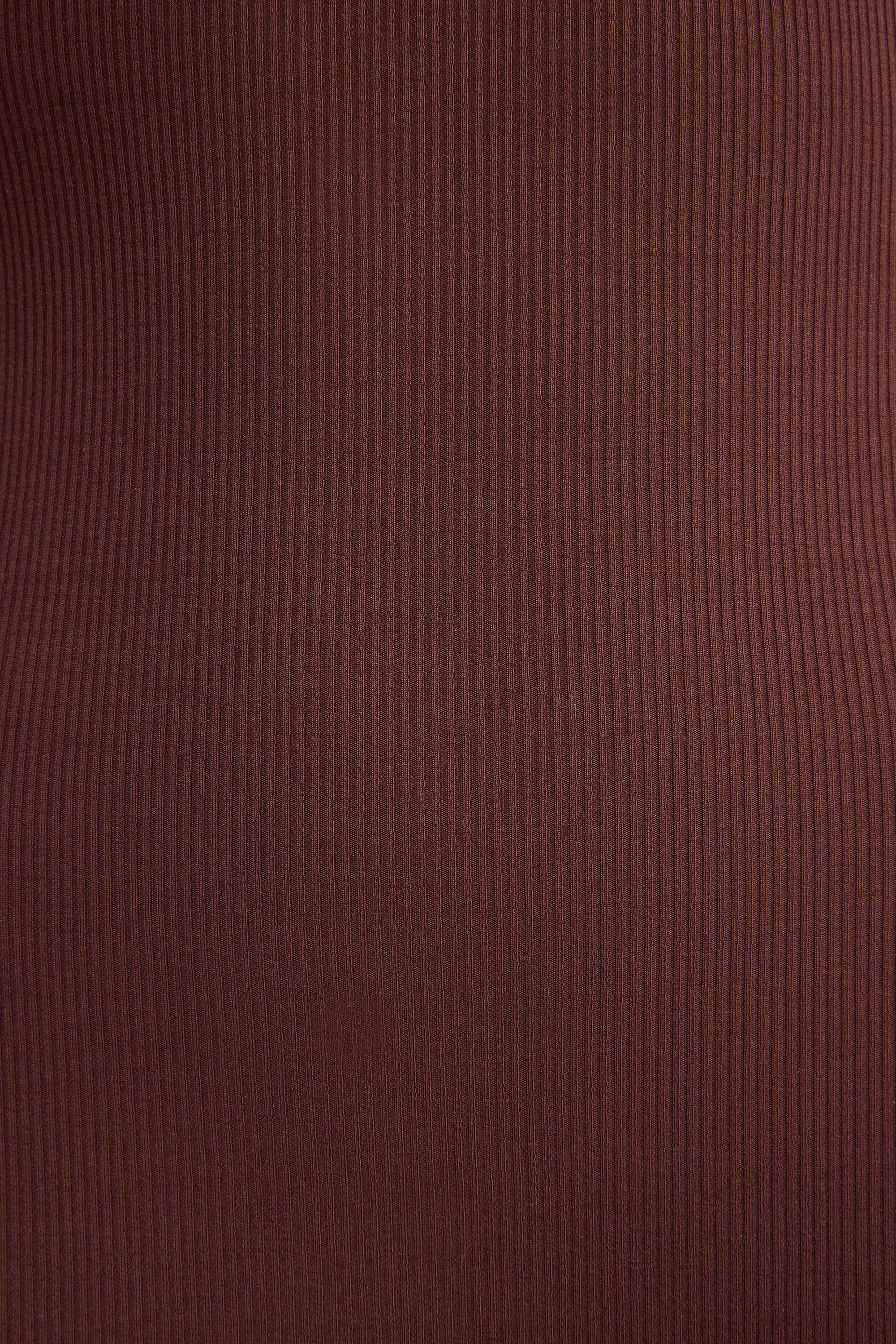 Ribbed Modal Square Neck Maxi Dress in Chocolate | Oh Polly