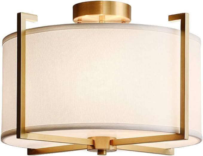 KCO Lighting Flush Mount Ceiling Light 4 Lights Brushed Brass Gold Ceiling Lamp Mid Century Moder... | Amazon (US)