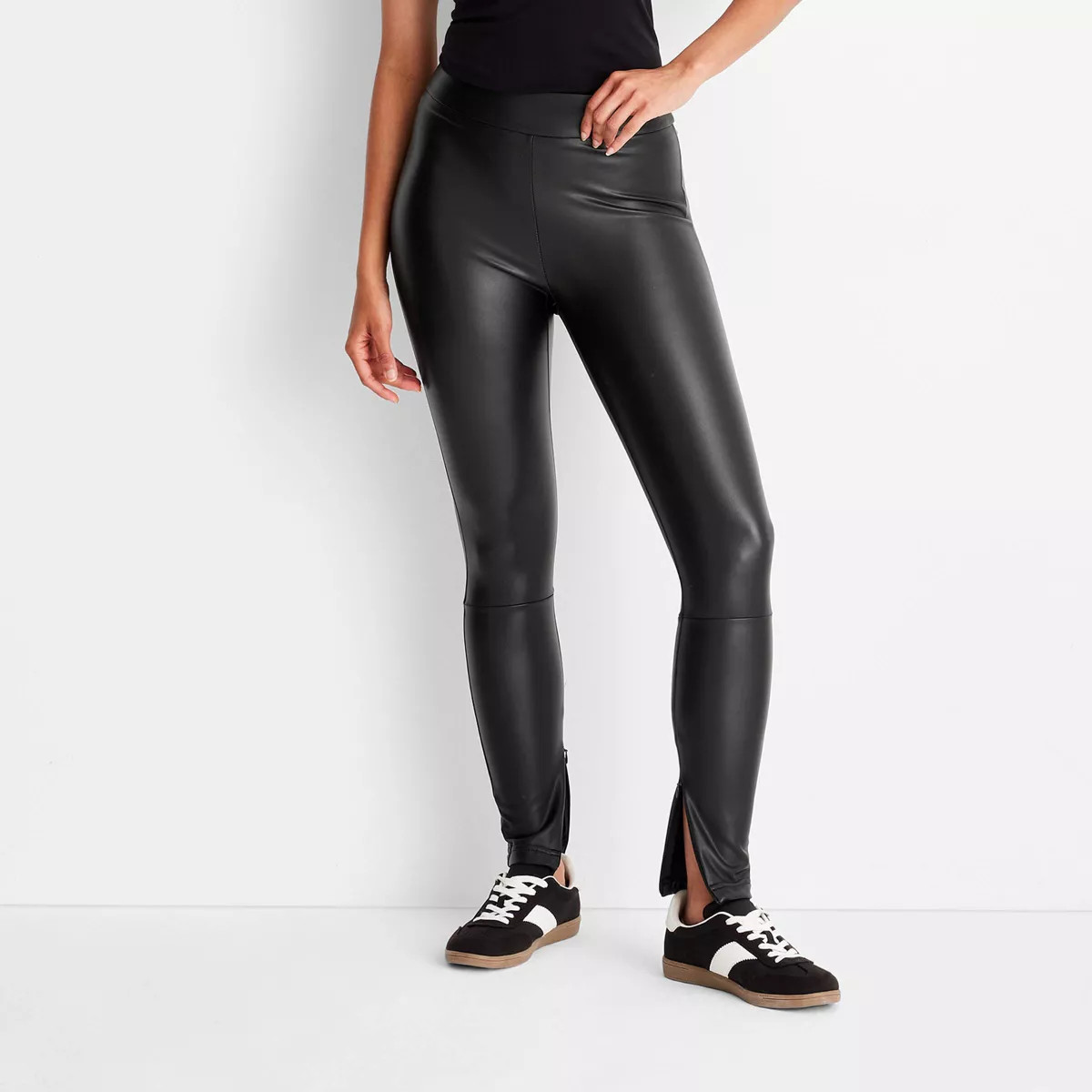 Women's High-Waisted Slim Fit Faux Leather Leggings - A New Day™ | Target