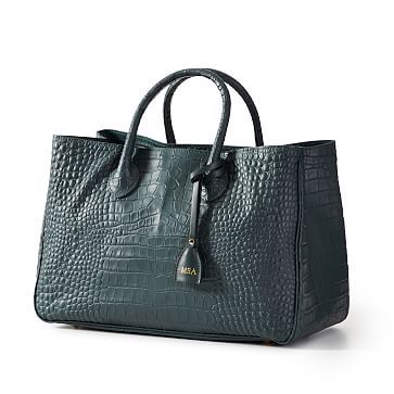 Elisabetta Croc Embossed Handbag | Mark and Graham