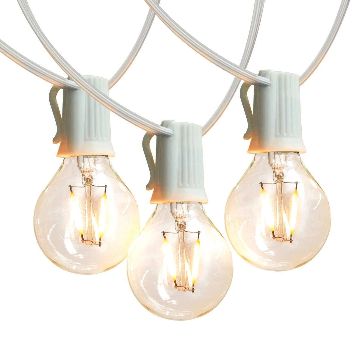 Ambience Pro 26 ft. Outdoor Plug-In LED String Lights with 12 Soft White G40 Bulbs, Weatherproof,... | Wayfair North America
