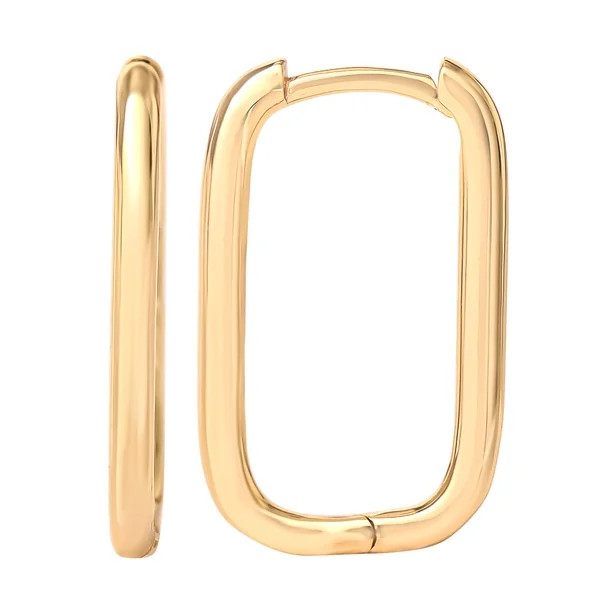 JS Jessica Simpson Women’s Gold Plated Sterling Silver Rectangular Hoop Earrings - Walmart.com | Walmart (US)