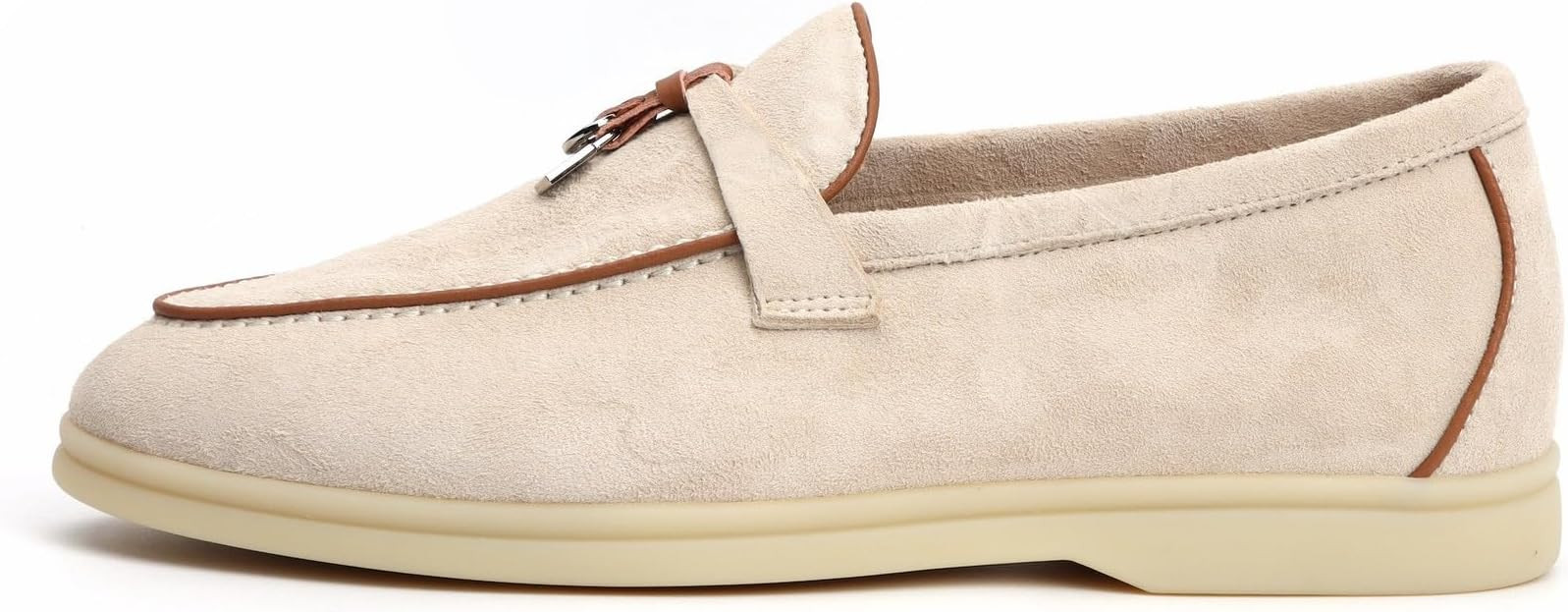 XOBZJH Women's Leather Suede Loafers Flats – Slip-On Penny Loafers with Soft, Comfortable Drivi... | Amazon (US)
