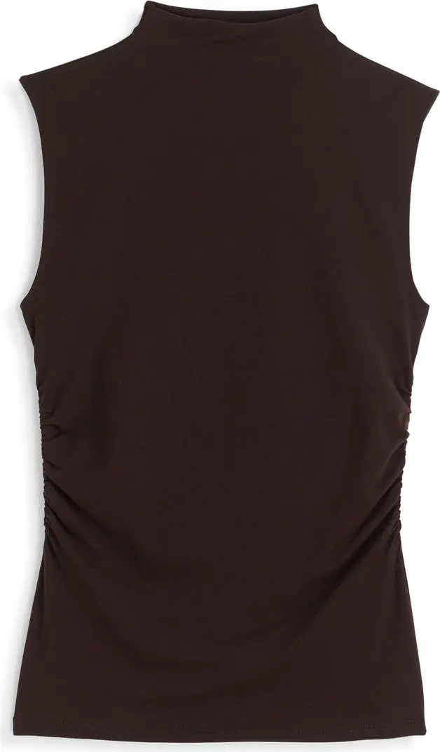 Madewell Ruched Mock Neck Sleeveless Top | Nordstrom | Nordstrom