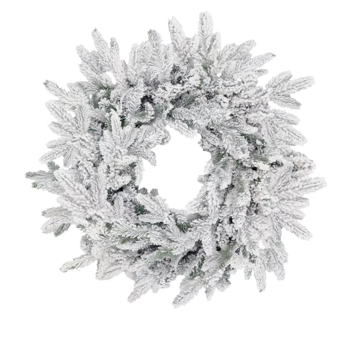 King of Christmas 24" Artificial Flocked Christmas Wreath, Queen Flock Xmas Wreaths for Front Doo... | Target