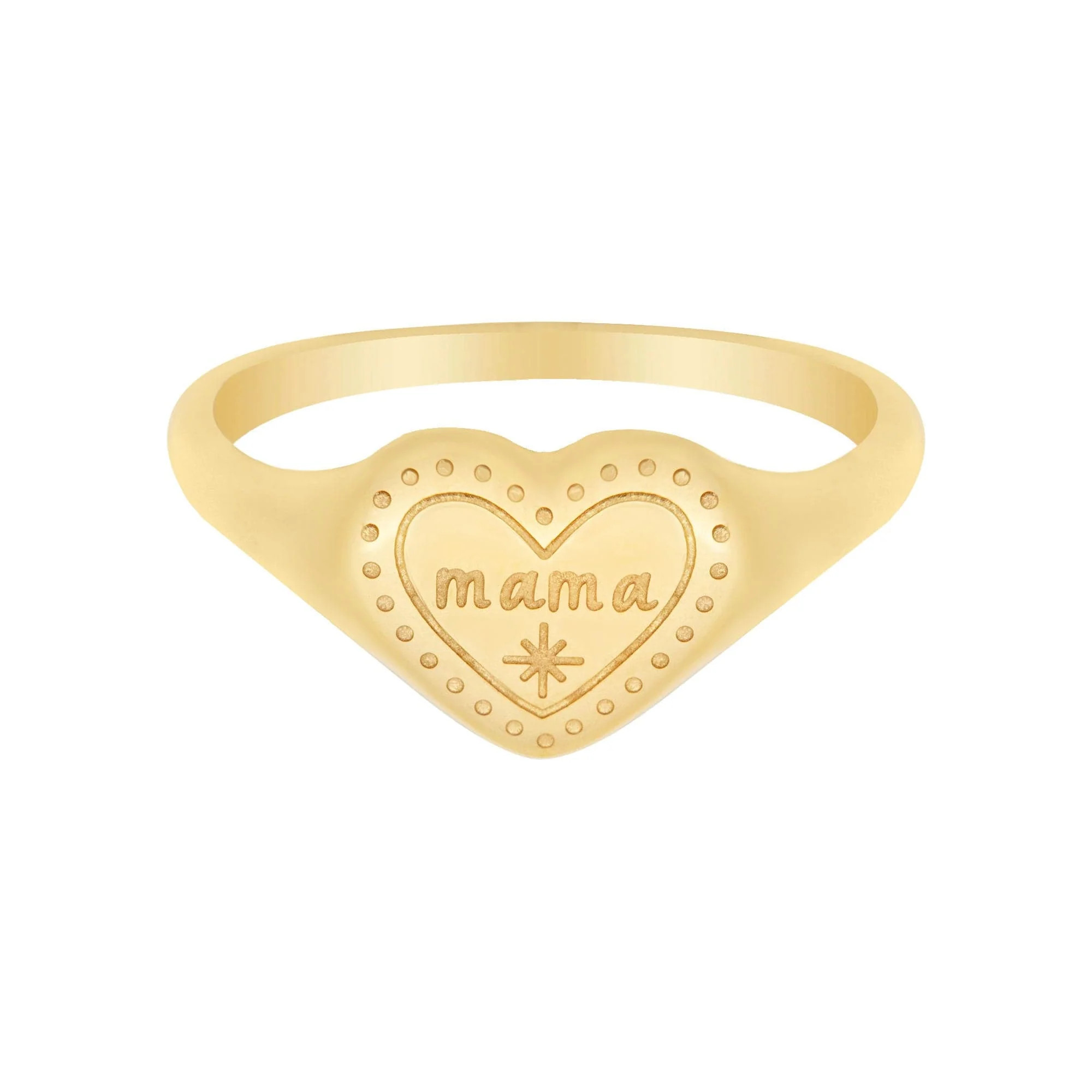 Engraved Heart Mama Ring | Bohomoon UK