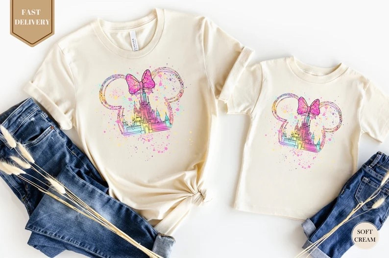 Disney Watercolor Shirt, Disney Minnie Ears Shirt, Disney Princess Shirt, Mama Mini Matching Shirt, Disney Girls Trip, Princess Castle Shirt


#LTKFamily #LTKTravel #LTKKids