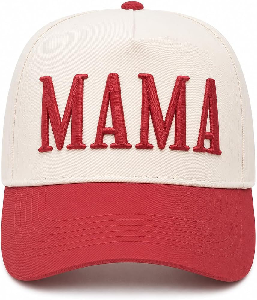 Women\u2019s Mama Trucker Hat Trendy, Embroidered Adjustable Mom Baseball Cap, Two-Tone Ponytail ... | Amazon (US)