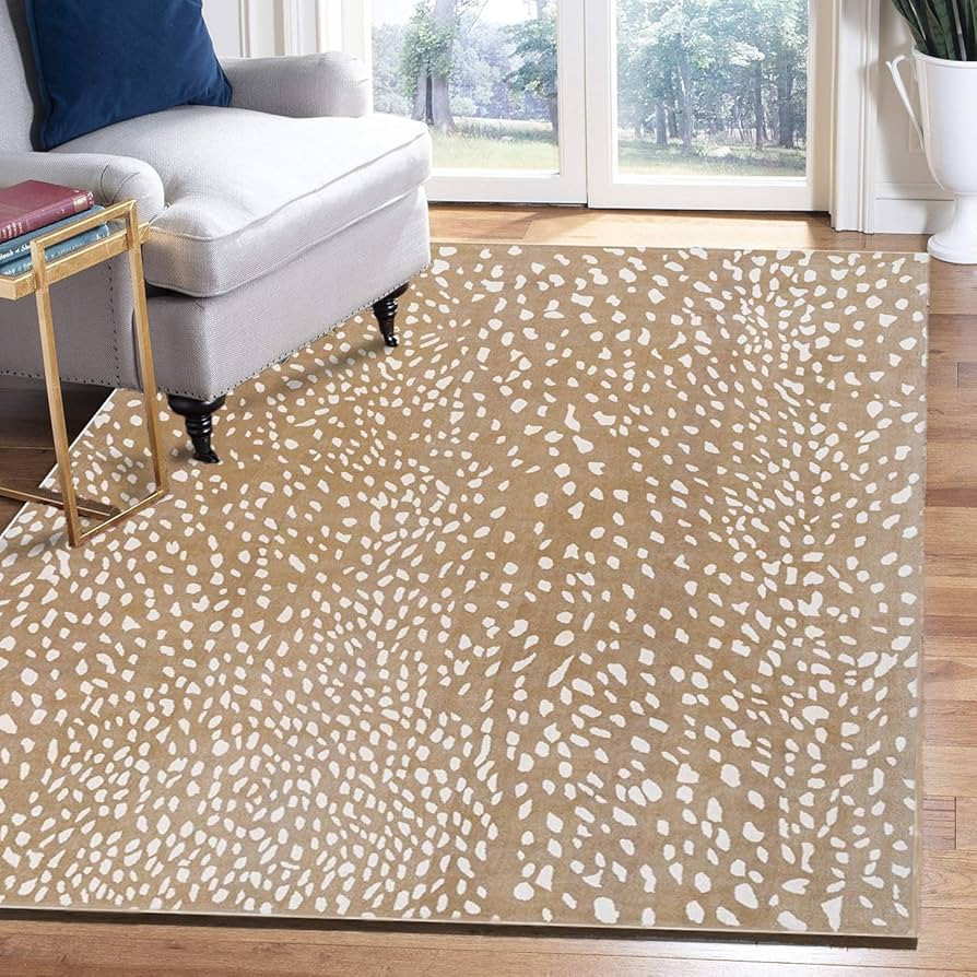 Antelope Cheetah Wool Rug – 8' x 10' – Neutral Animal Print – Handmade 100% Wool Area Carpe... | Amazon (US)
