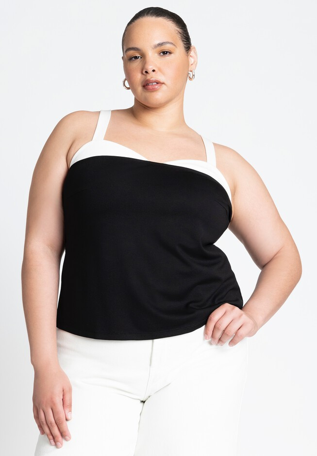 Contrast Trim Detail Top | Eloquii