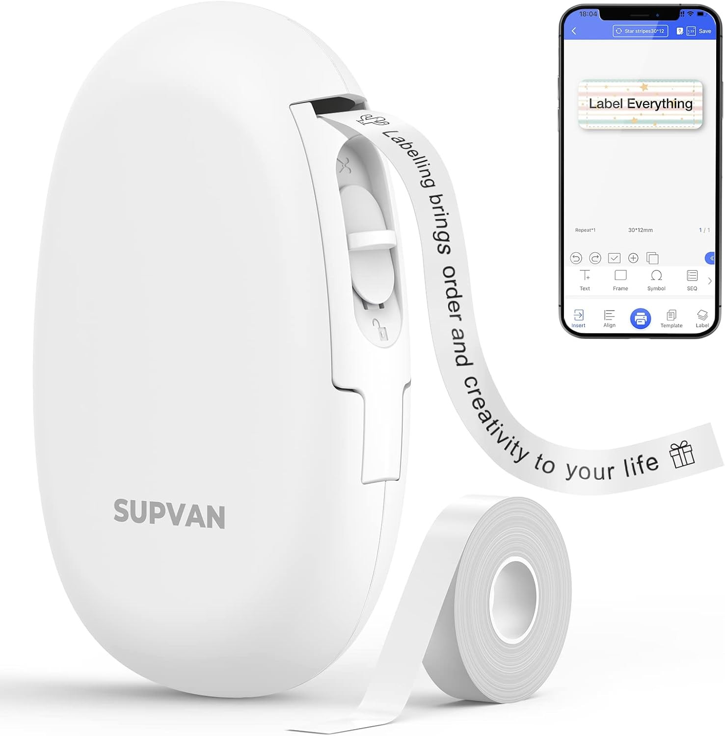 SUPVAN Label Makers E10 Mini Bluetooth Label Printer Wireless Labeler Label Maker Machine Multipl... | Amazon (US)