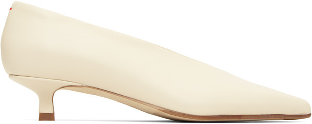 Aeyde - Off-White Clara Pointed-Toe Heels | SSENSE