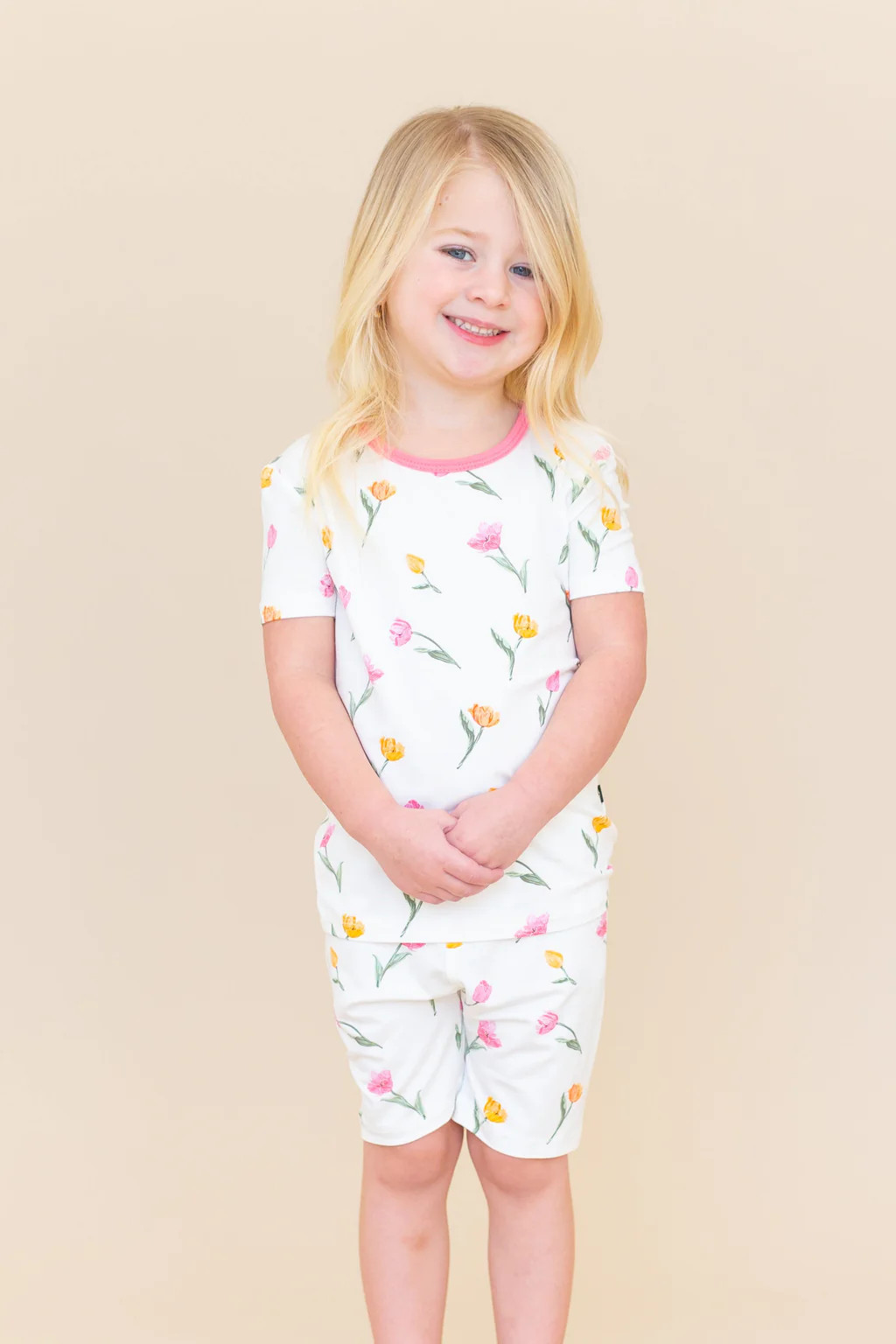 Short Sleeve Pajamas in Tulip | Kyte Baby